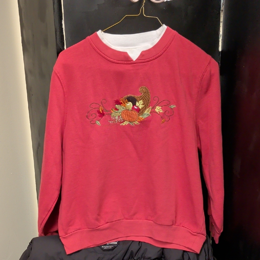 BonWorth Red Embroidered Women's Sweater